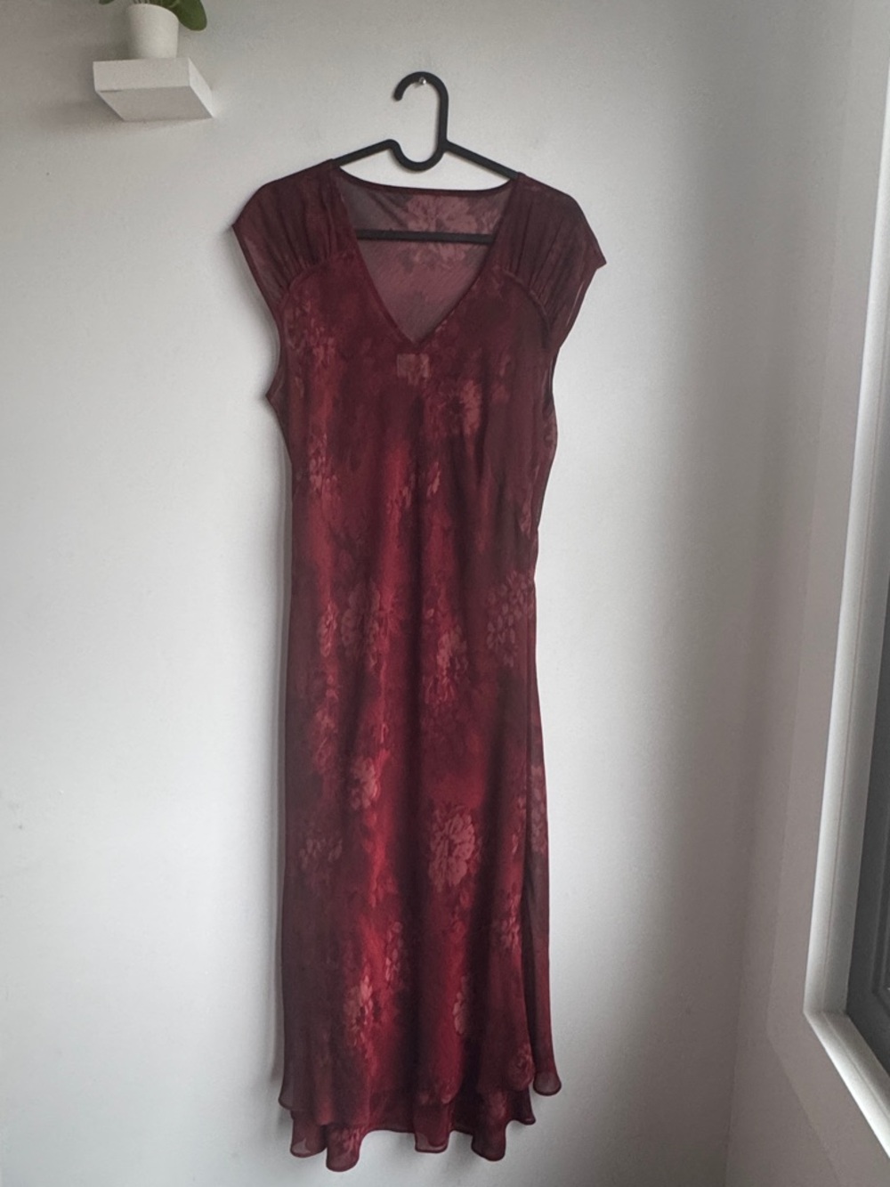 Cleo Burgundy Floral Jacquard Maxi Dress